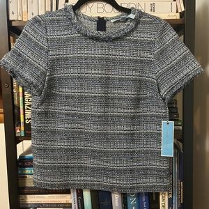 Draper James Bluebell Tweed Top Shirt Size 6 NWT
